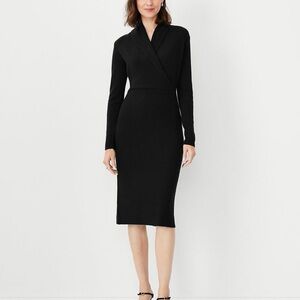 🖤 Ann Taylor 100% Cashmere Wrap-Style Midi Dress | Size S